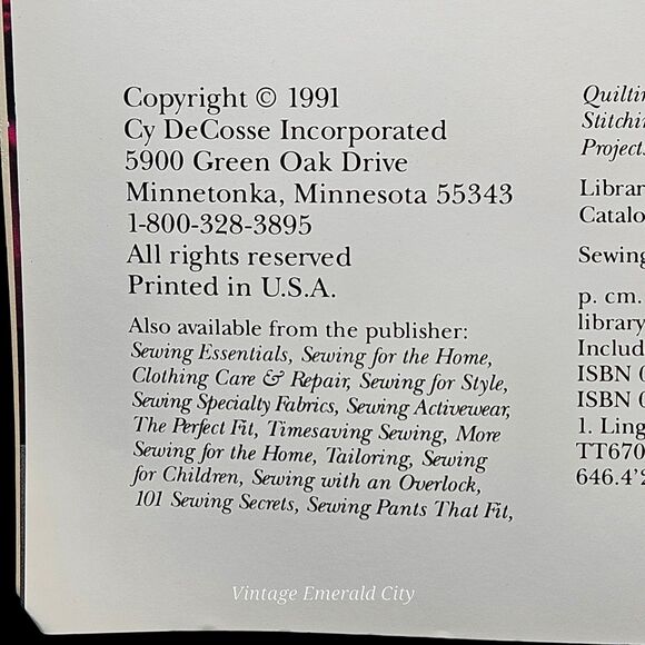 Vtg Sewing Lingerie Singer Reference Library Book 1991 Retro Fashion Patterns - Picture 6 of 11
